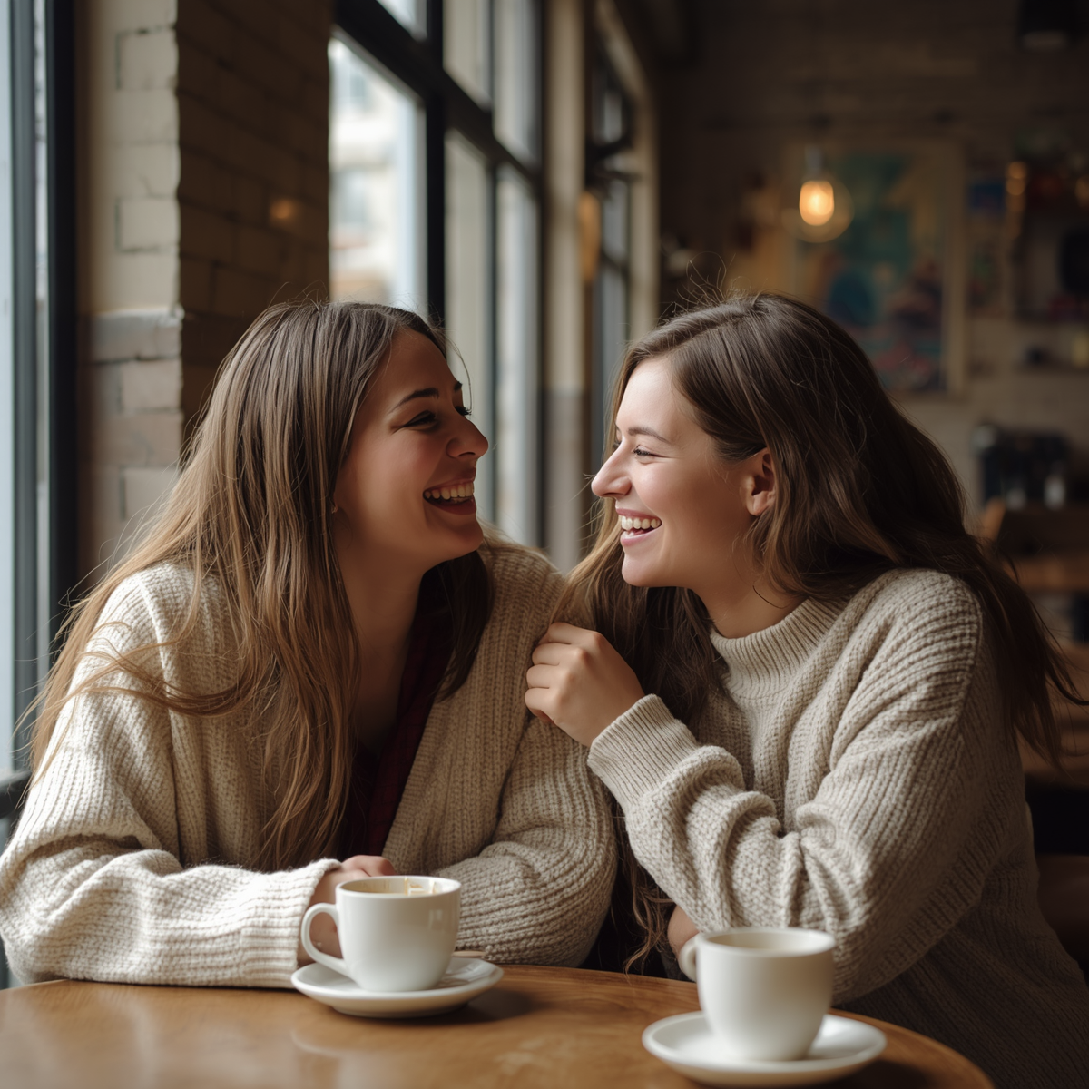 amigas compartiendo un café
